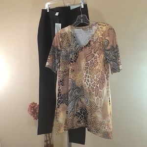 Chico's Animal Print Paisley Tunic Top | Chico's 1/ Size 6-8.